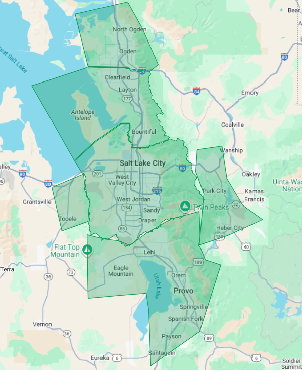 Salt Lake County & Wasatch Front Map
